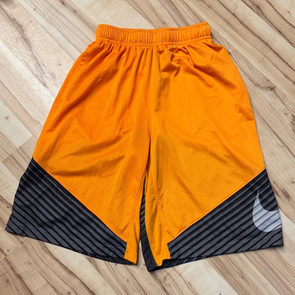 Nike Orange and Black Mesh Basketball Shorts
